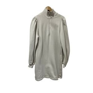 Gestuz Nankita GZ Organic Cotton Half Zip Front Dress Moon Beam Cream NWT Sz M